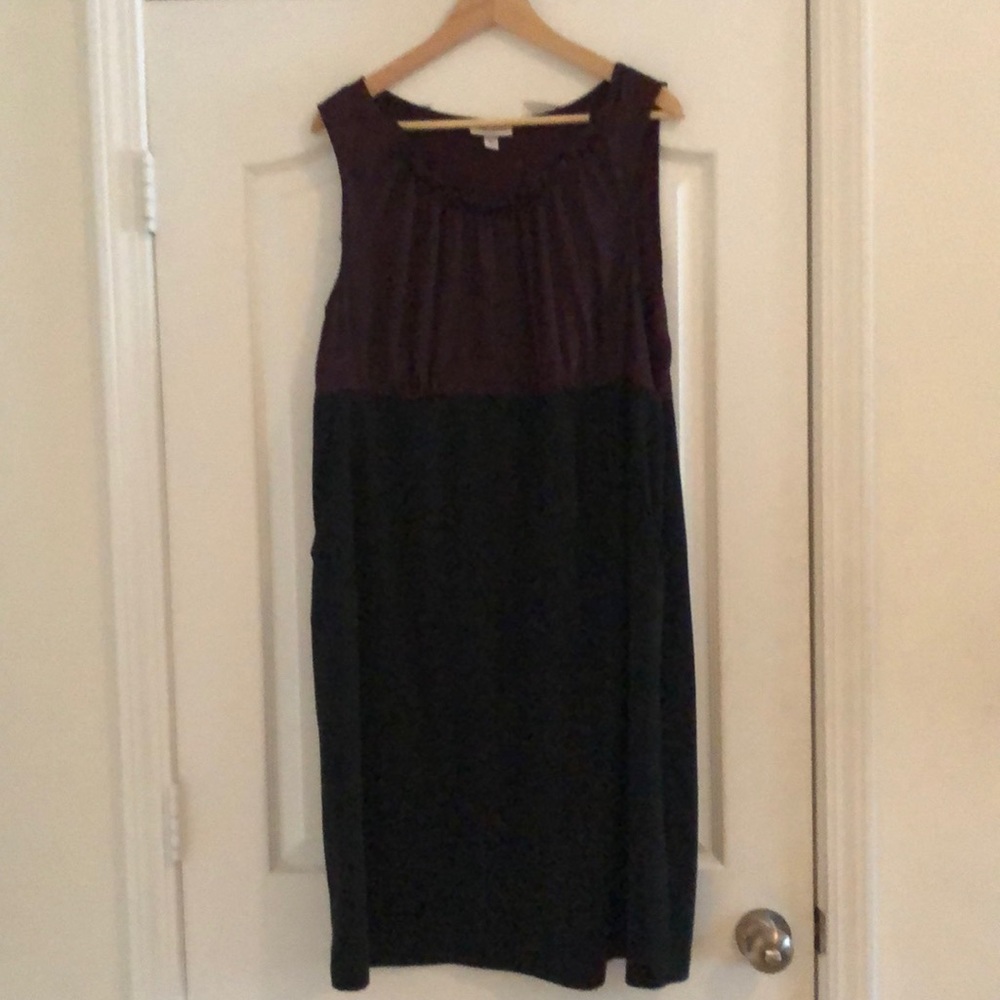 Deep plum and black dress